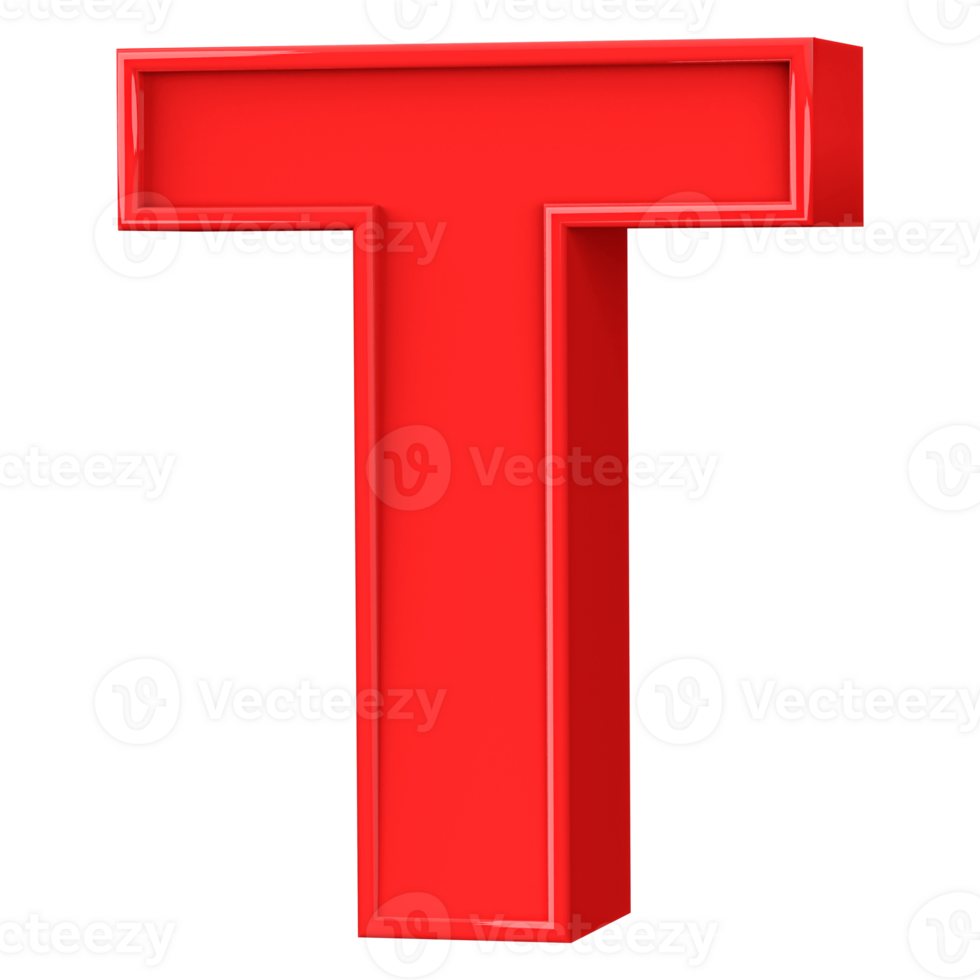 3D Font Letter T uppercase png