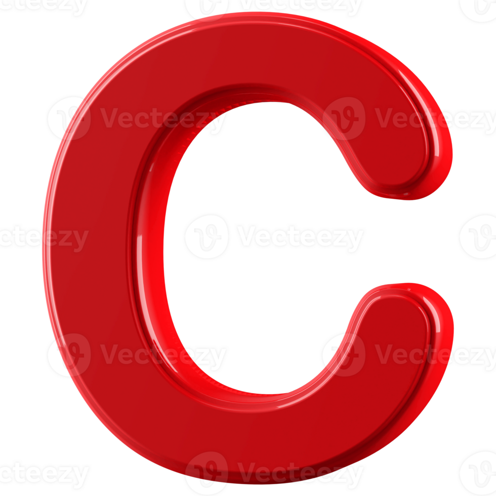 3D Font Letter C uppercase png