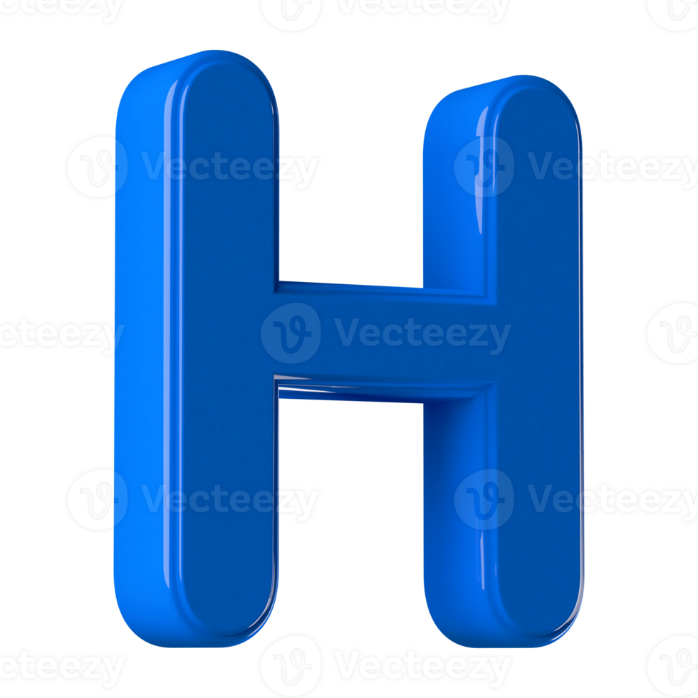 3D Font Letter H uppercase png