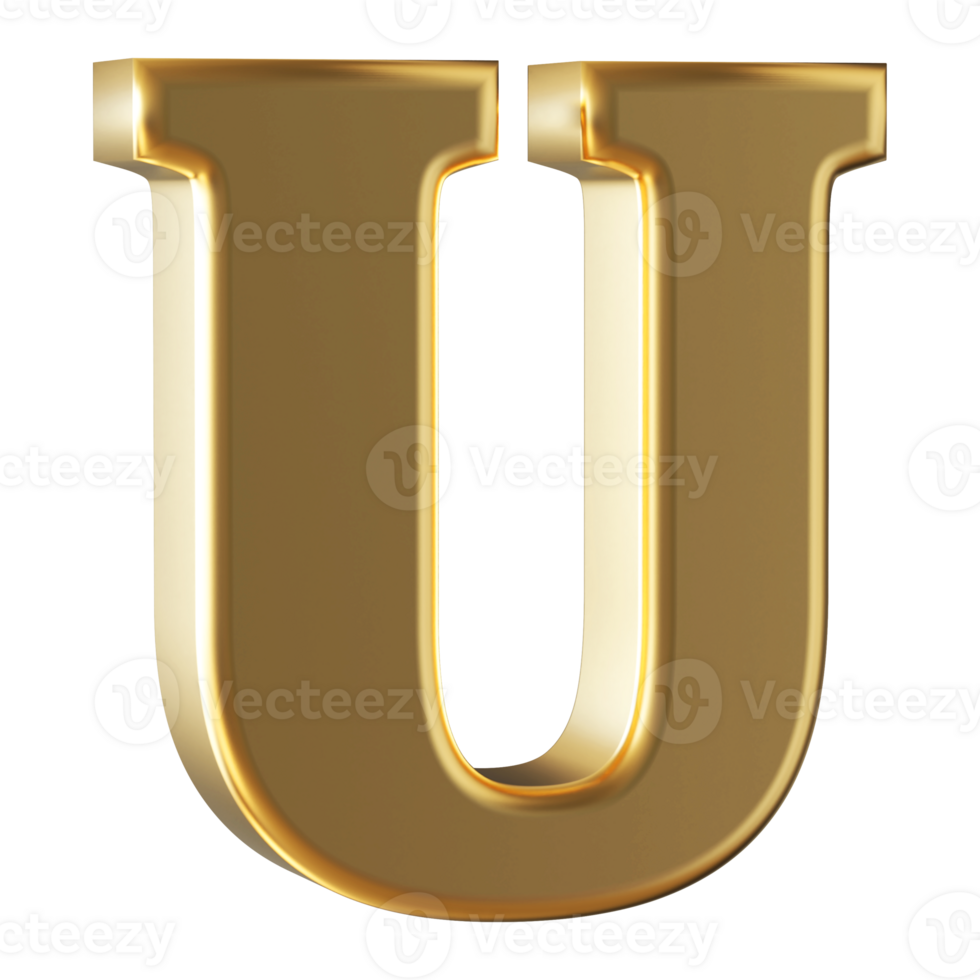 3D Font Letter U uppercase png