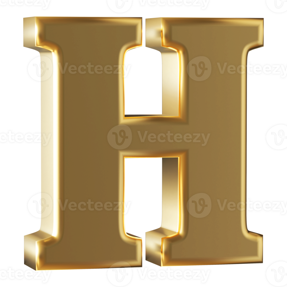 3D Font Letter H uppercase png