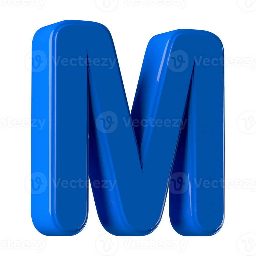 3D Font Letter M uppercase png