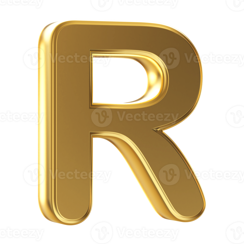 3D Font Letter R uppercase png
