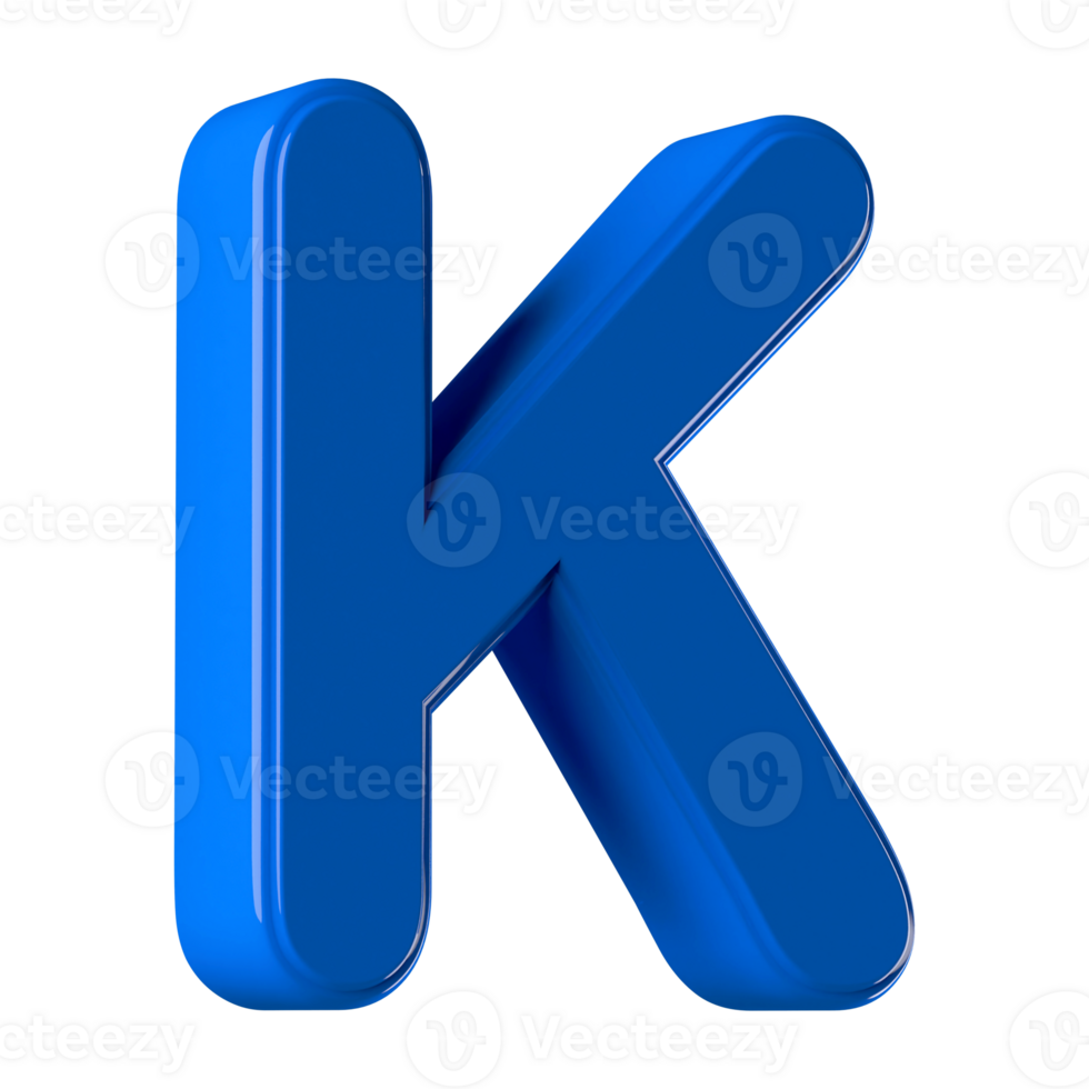3D Font Letter K uppercase png