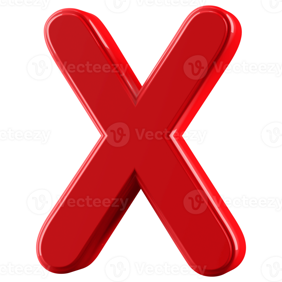 3D Font Letter X uppercase png