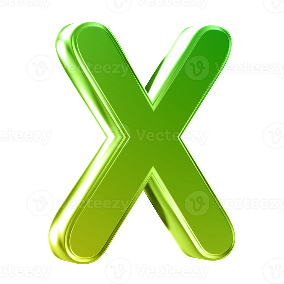 3D Font Letter X uppercase png