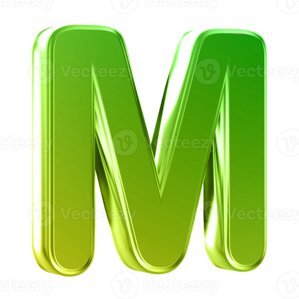 3D Font Letter M uppercase png