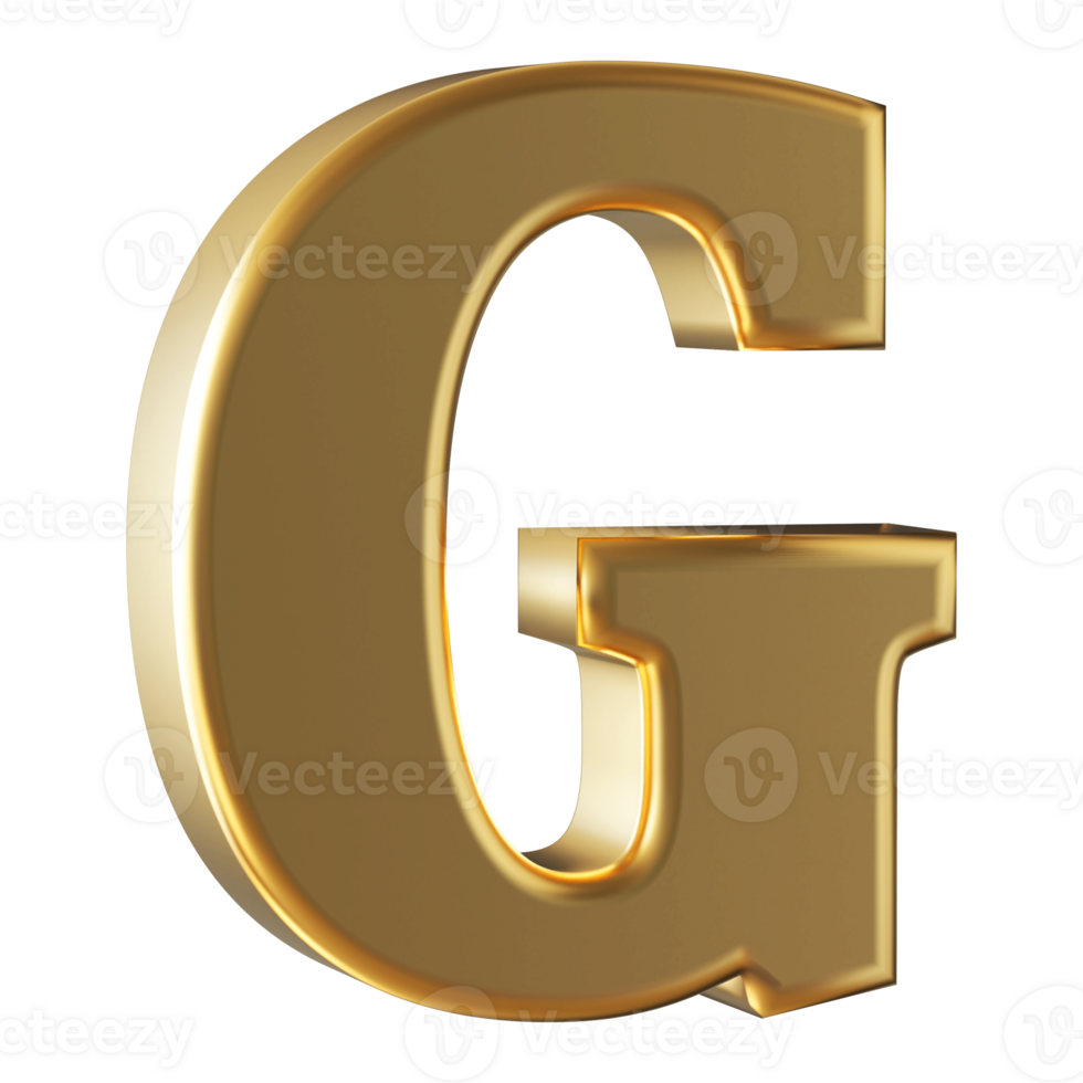 3D Font Letter G uppercase png