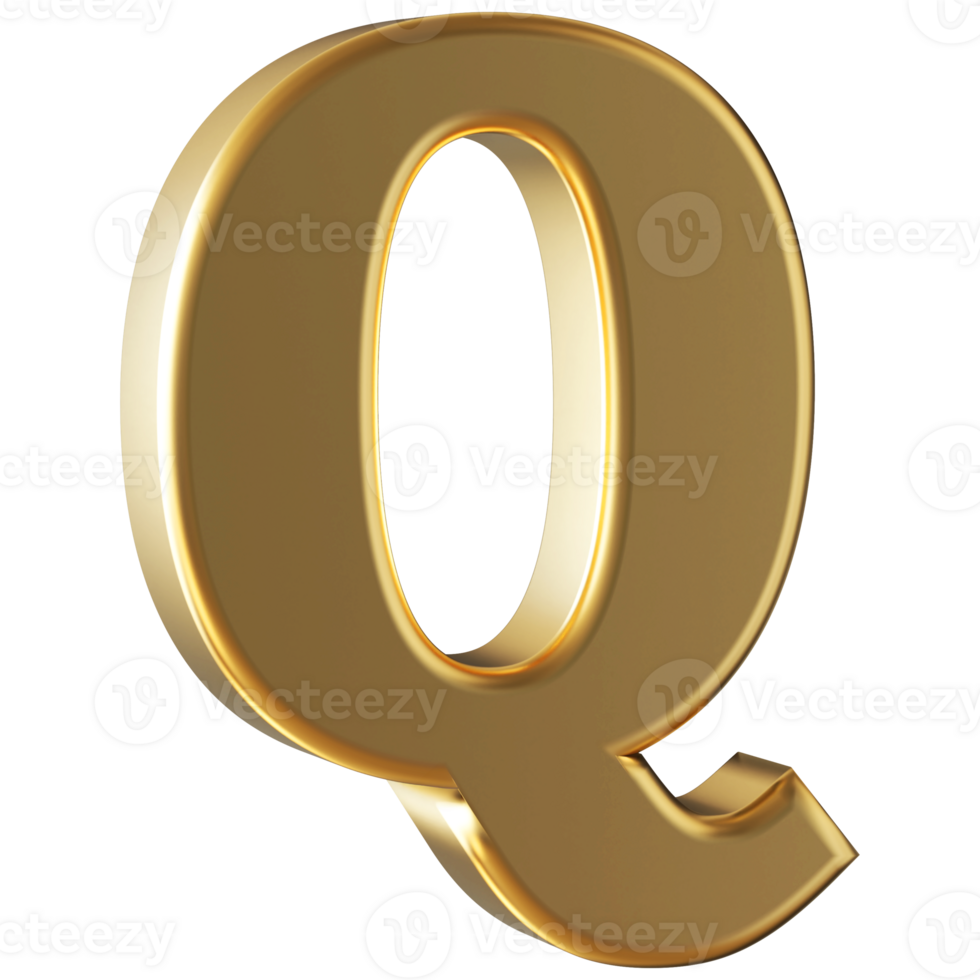 3D Font Letter Q uppercase png