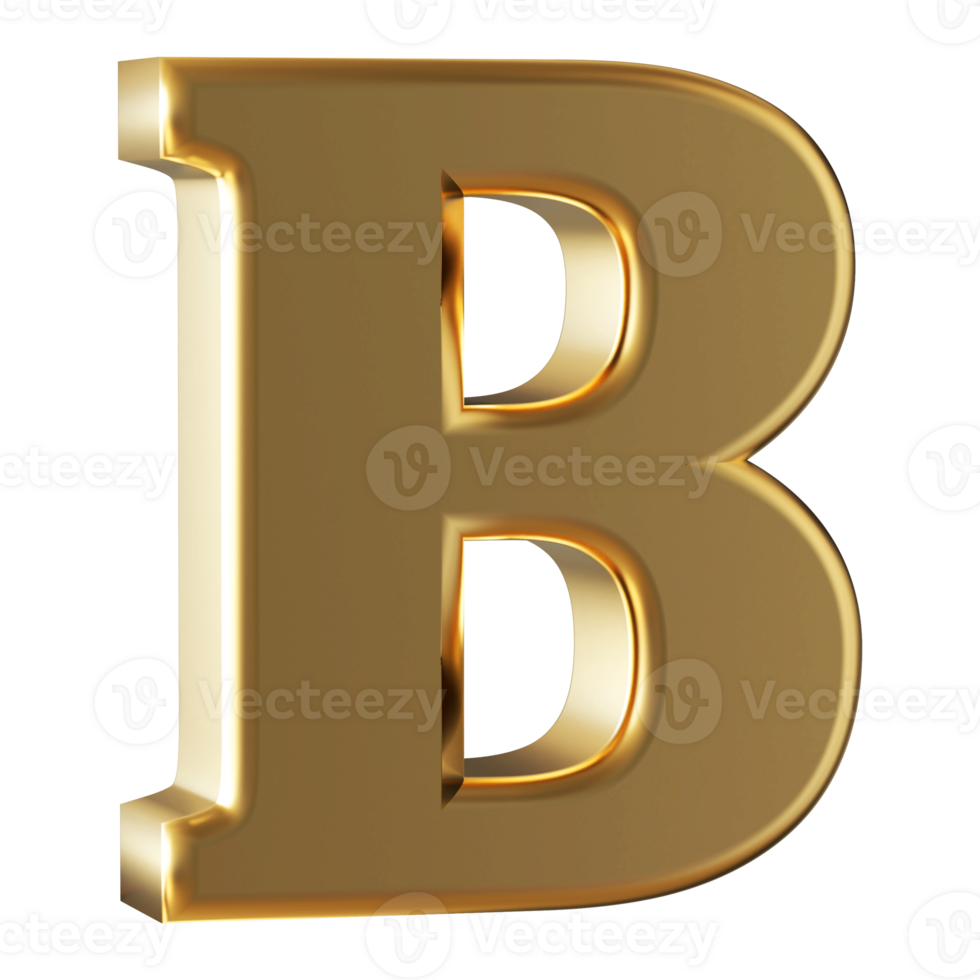 3D Font Letter B uppercase png