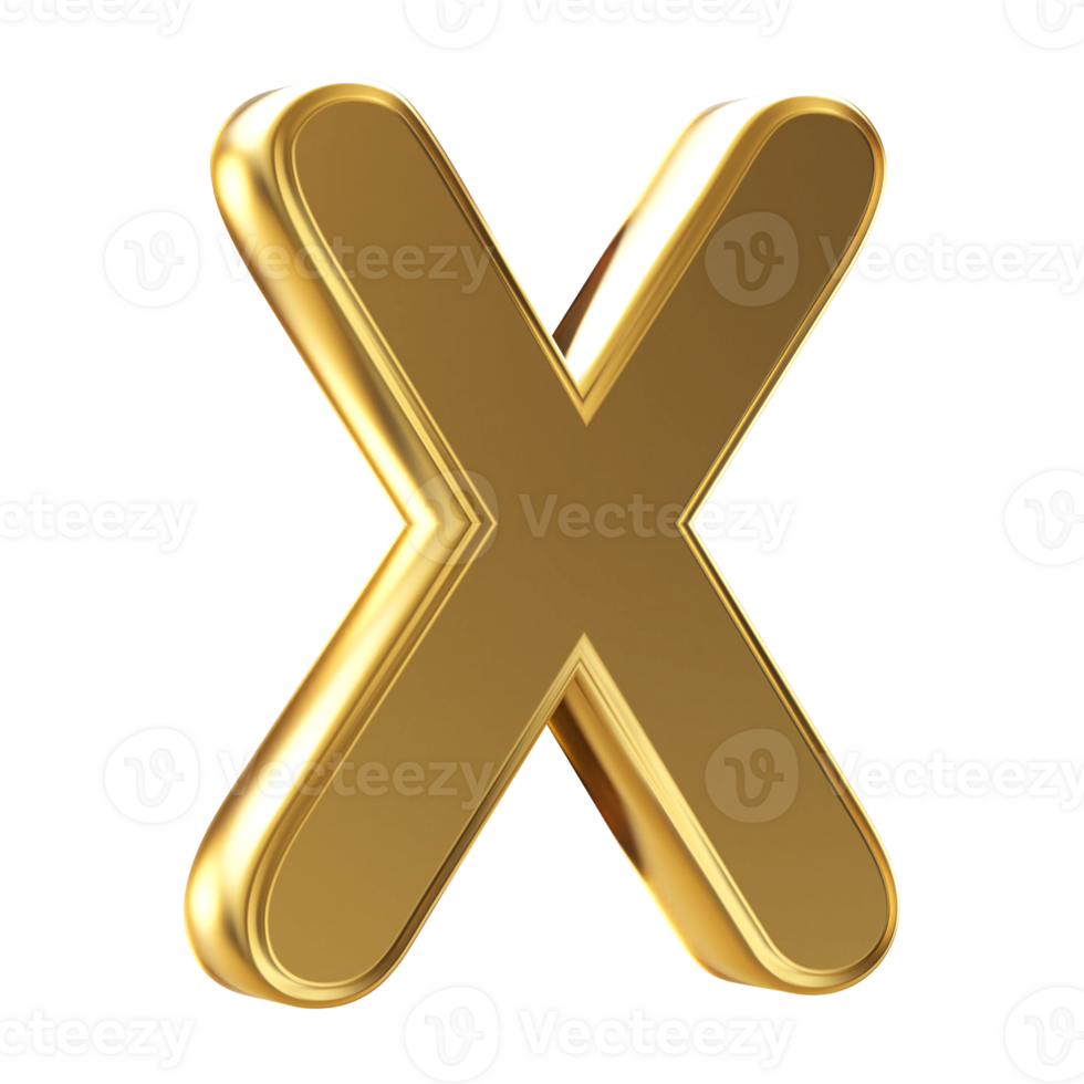 3D Font Letter X uppercase png