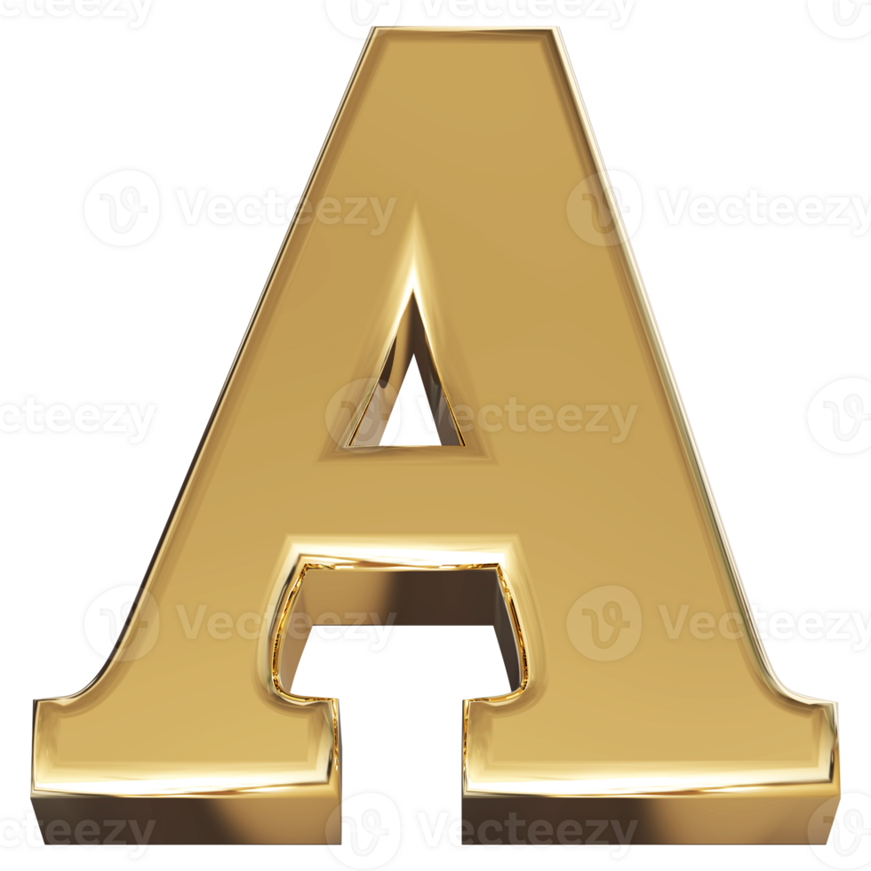 3D Font Letter A uppercase png