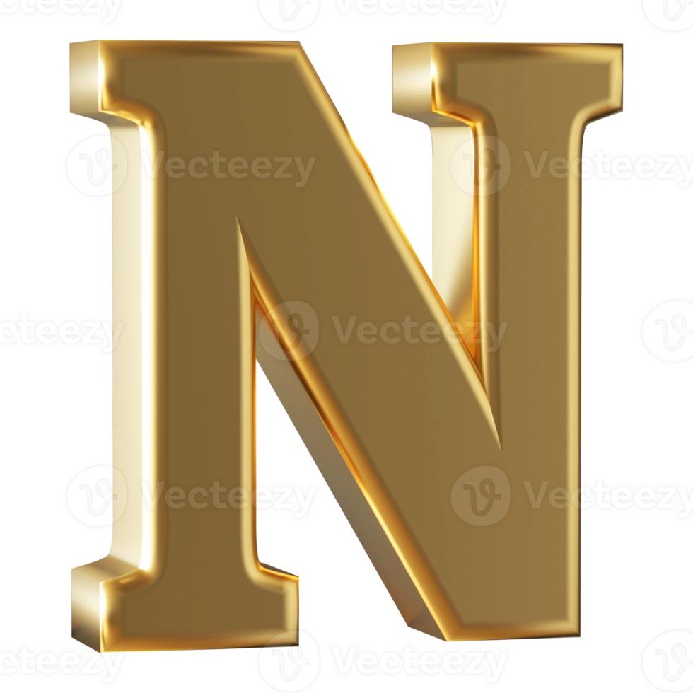 3D Font Letter N uppercase png