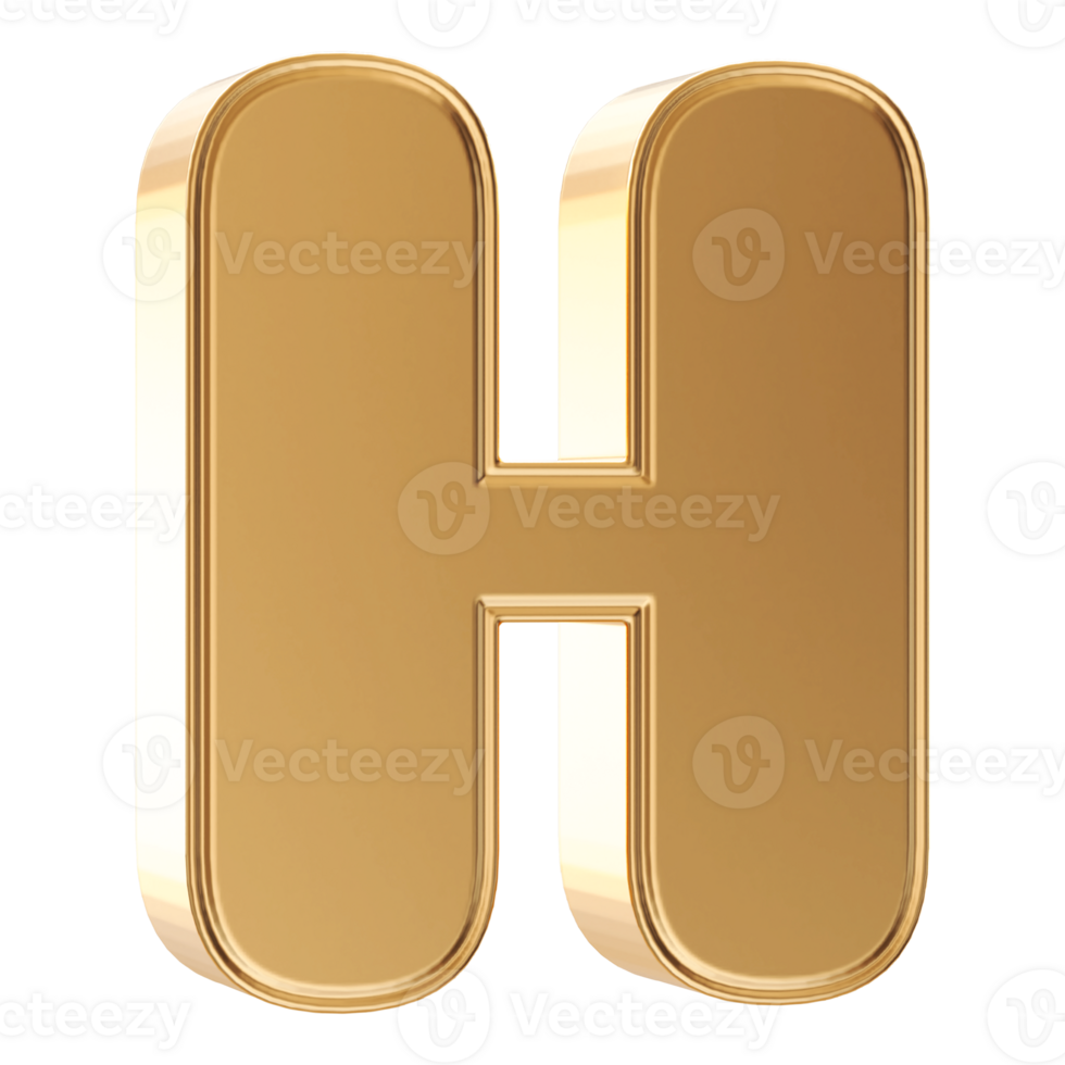 3D Font Letter H uppercase png