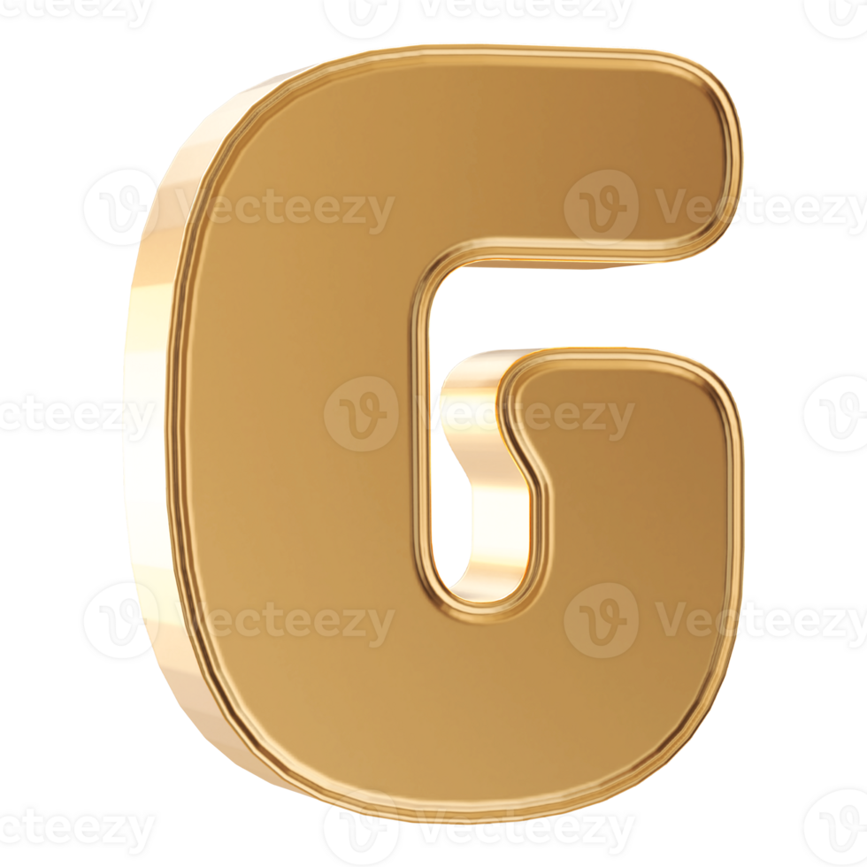 3D Font Letter G uppercase png