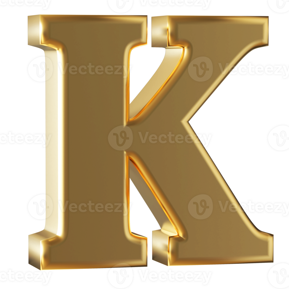 3D Font Letter K uppercase png