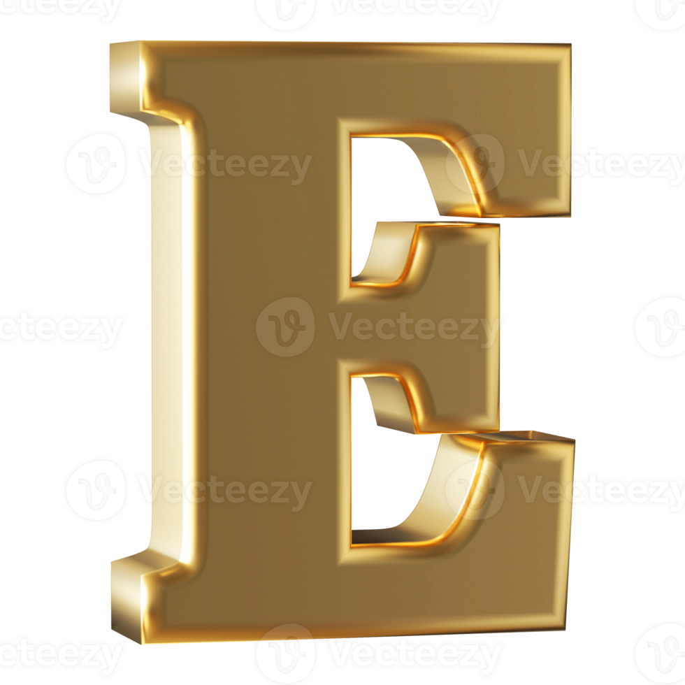 3D Font Letter E uppercase png