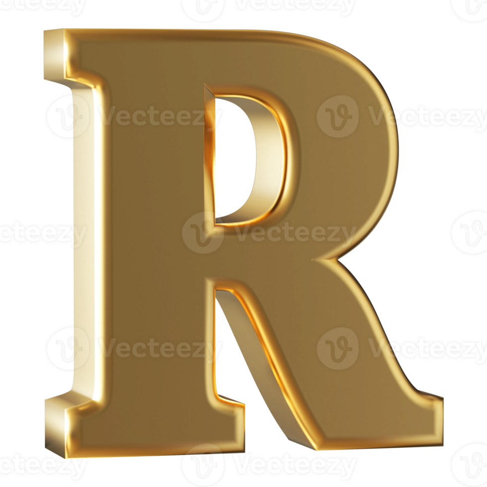 3D Font Letter R uppercase png