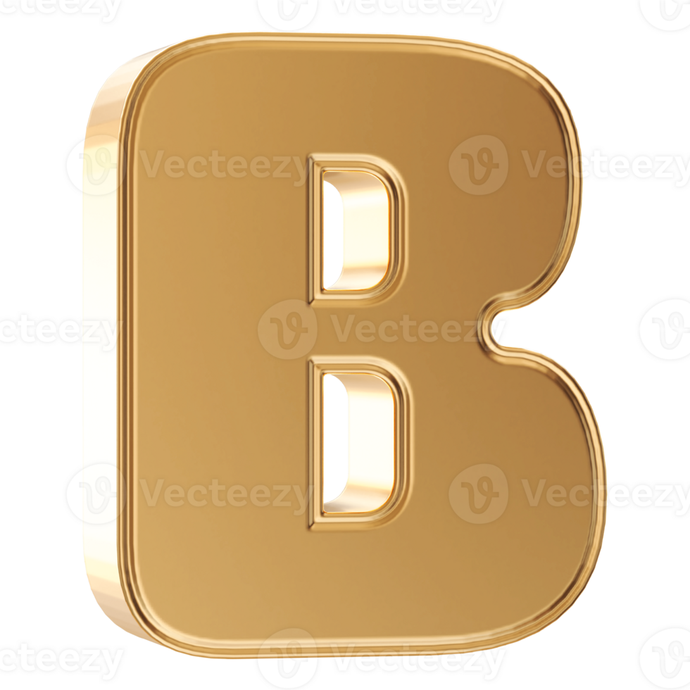 3D Font Letter B uppercase png