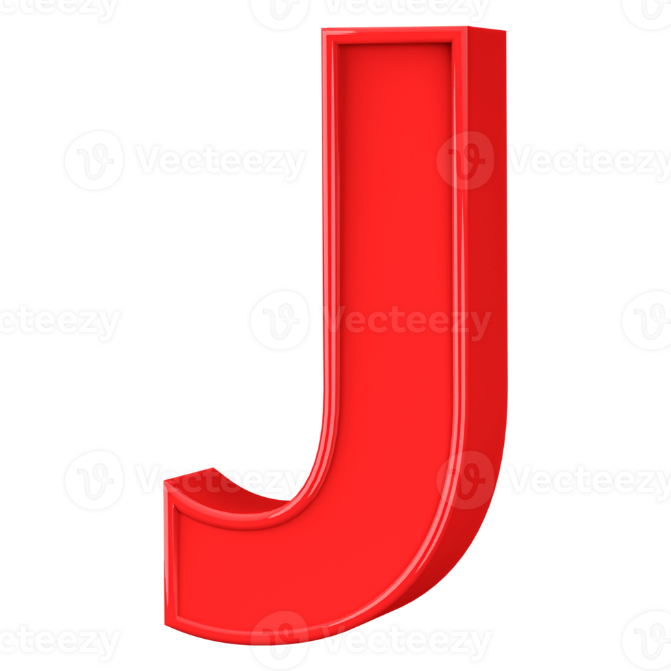 3D Font Letter J uppercase png