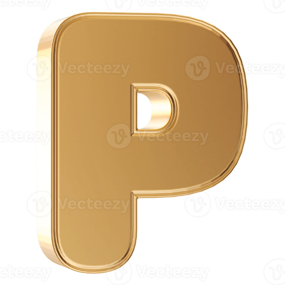 3D Font Letter P uppercase png