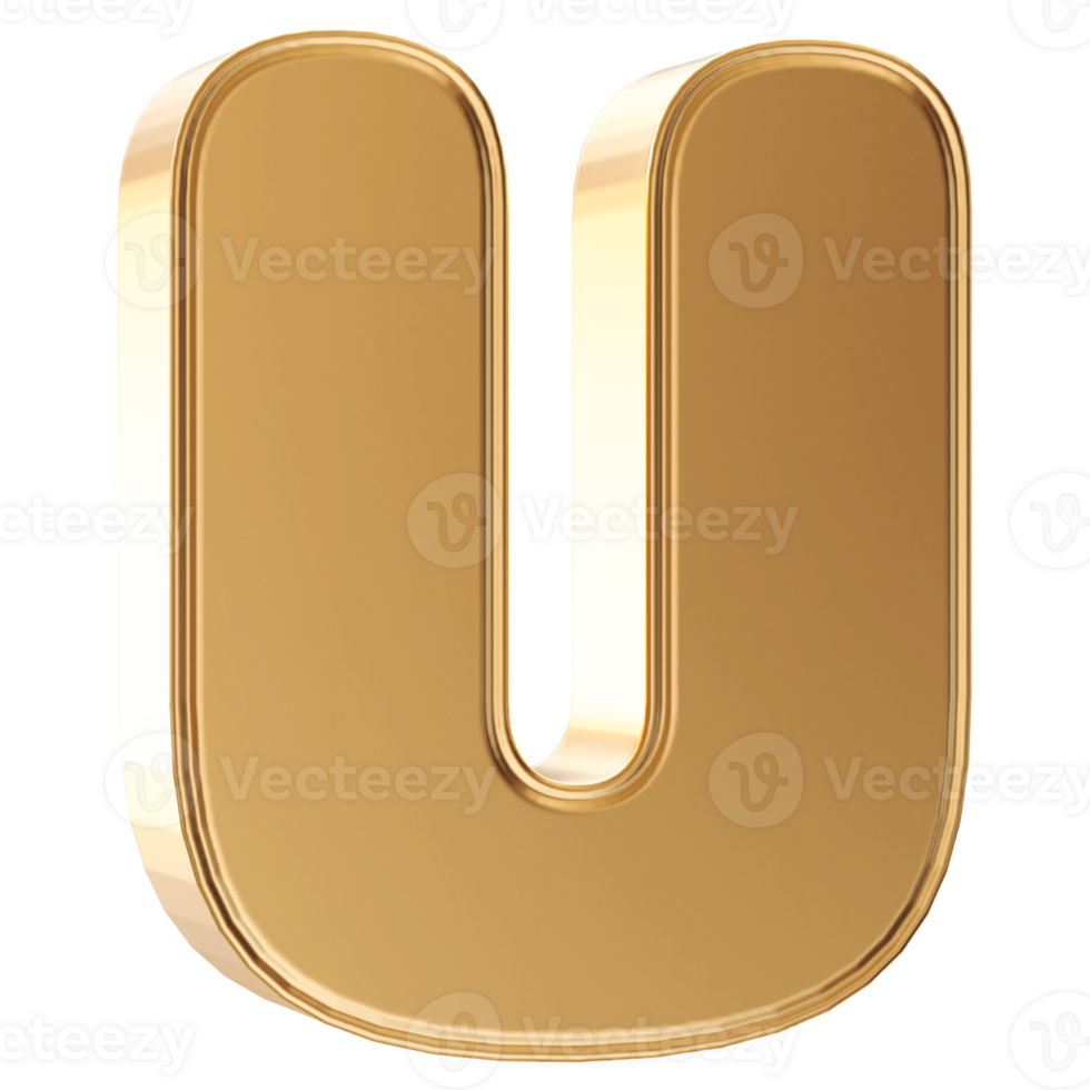 3D Font Letter U uppercase png