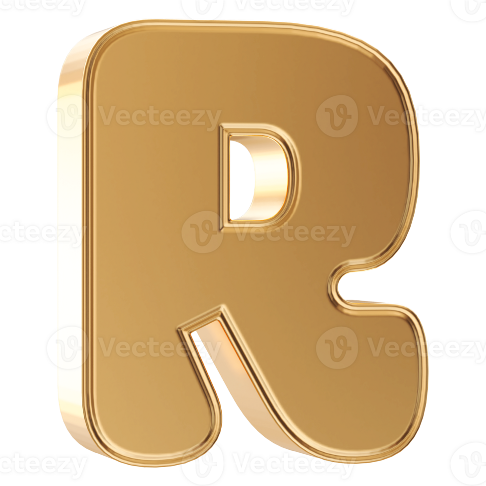 3D Font Letter R uppercase png