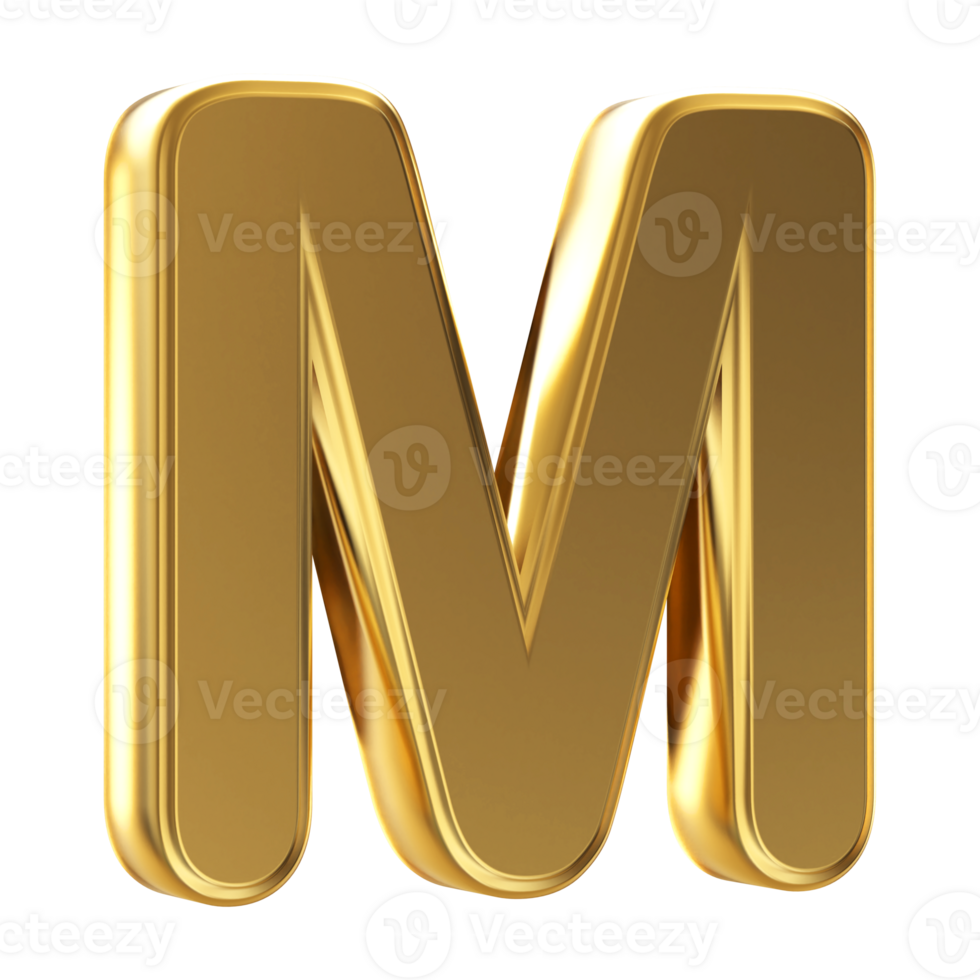 3D Font Letter M uppercase png