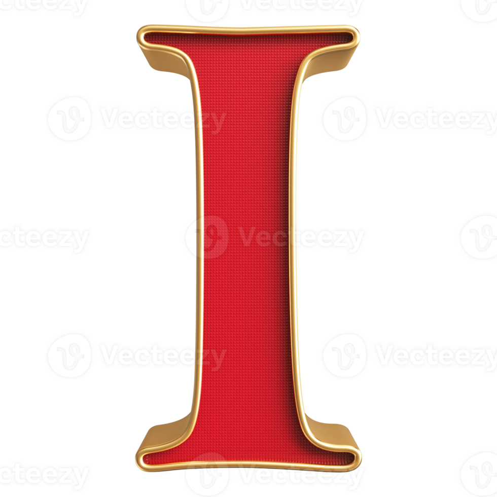 3D Font Letter I uppercase png