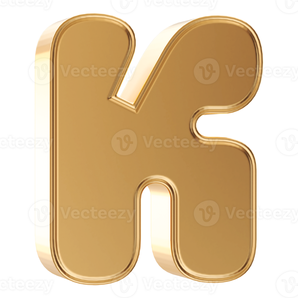 3D Font Letter K uppercase png
