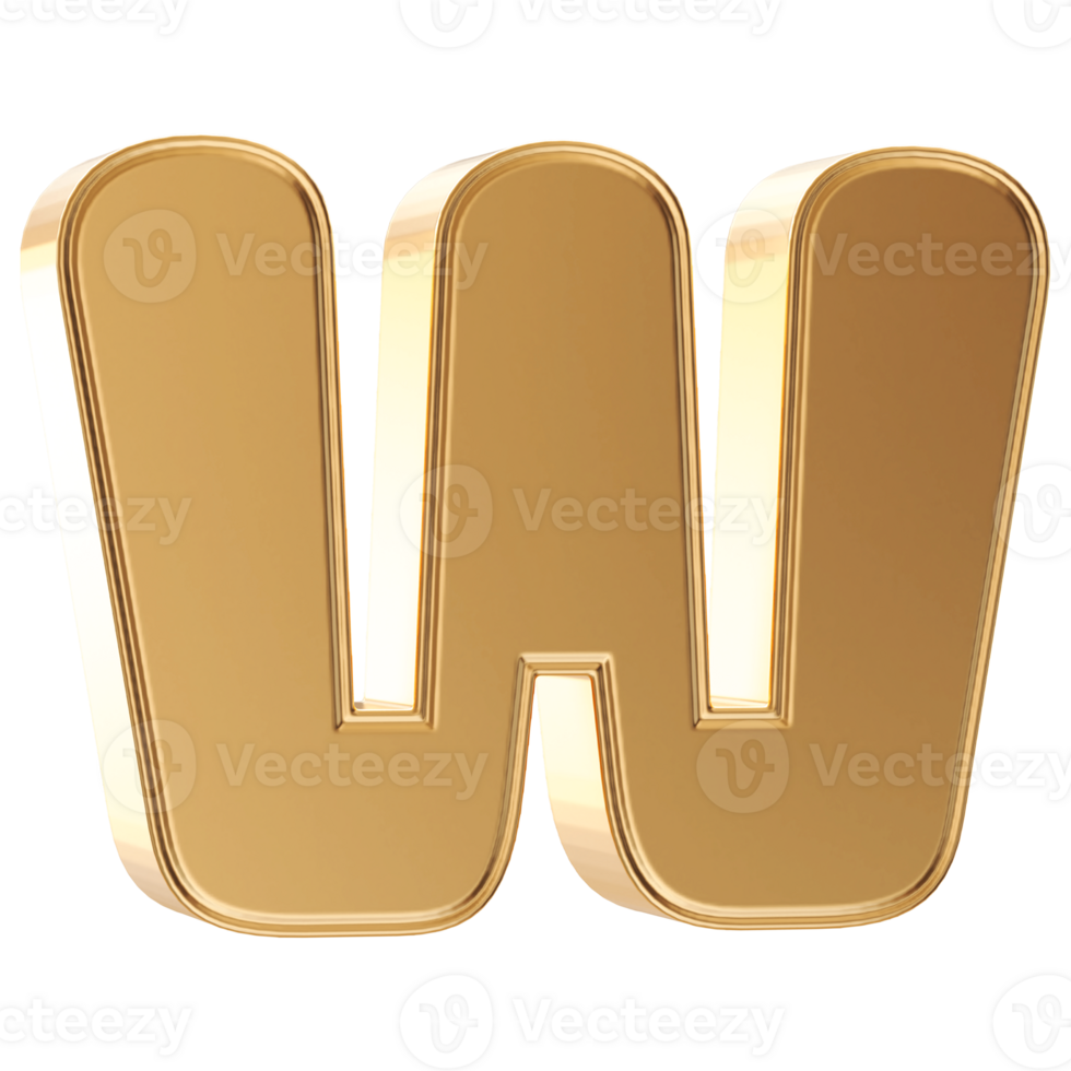 3D Font Letter W uppercase png