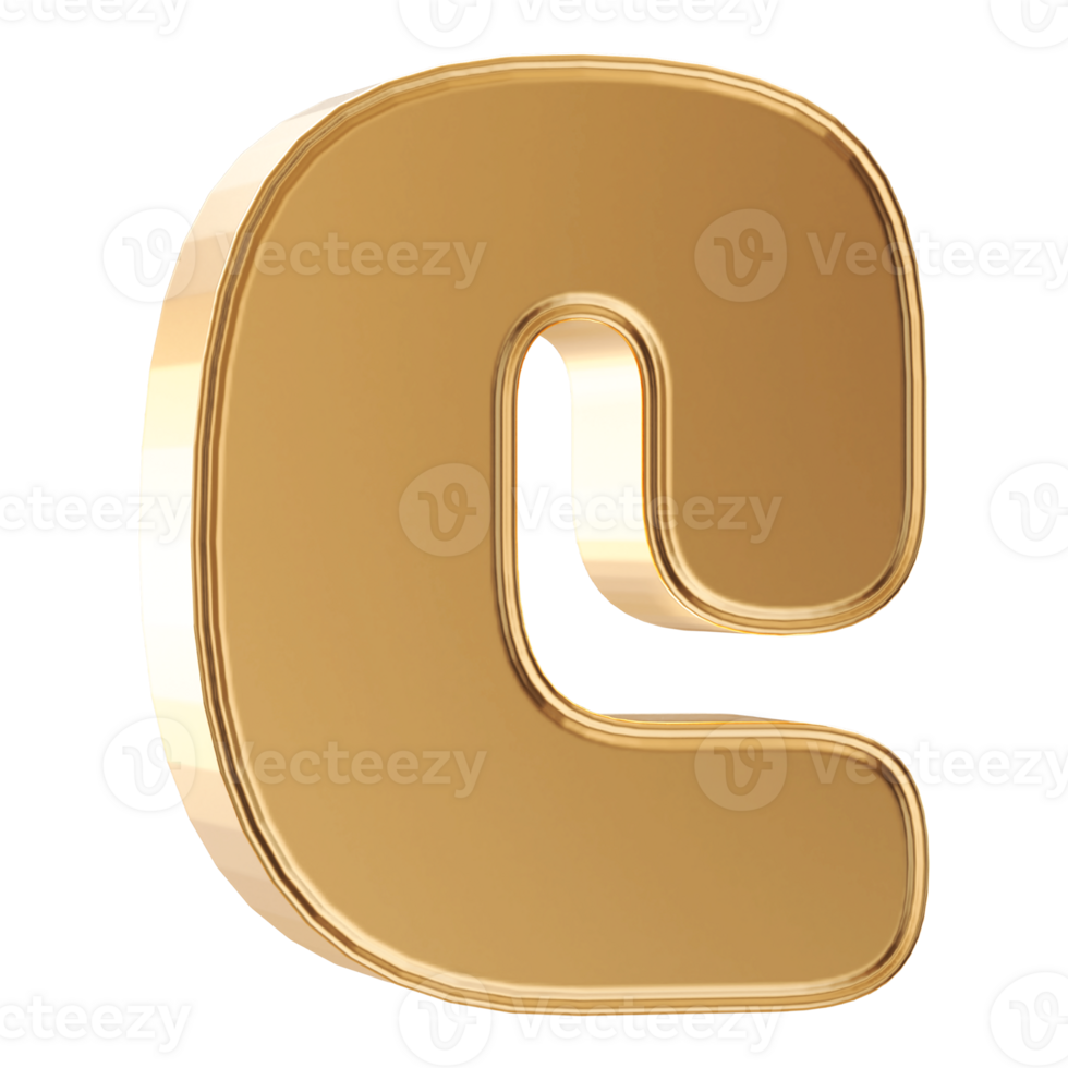 3D Font Letter C uppercase png