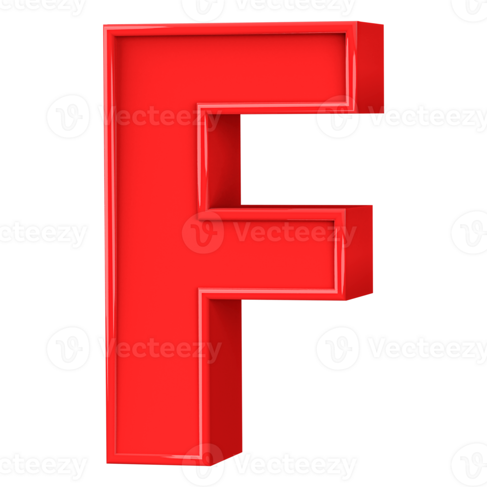 3D Font Letter F uppercase png