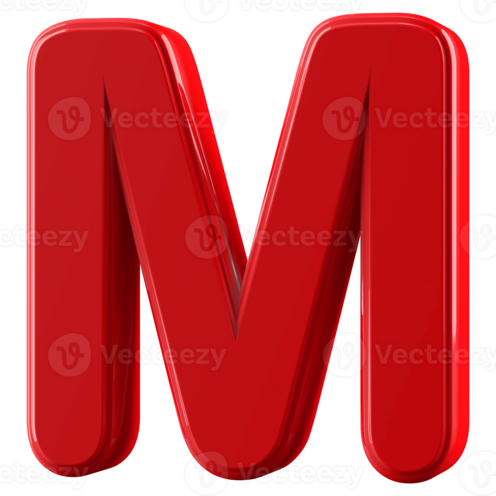 3D Font Letter M uppercase png
