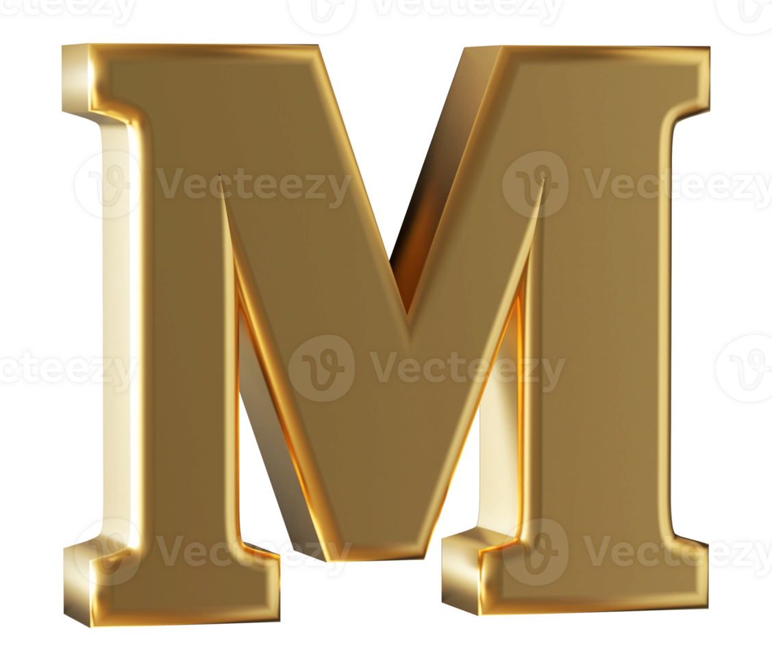 3D Font Letter M uppercase png