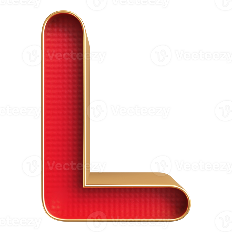 3D Font Letter L uppercase png