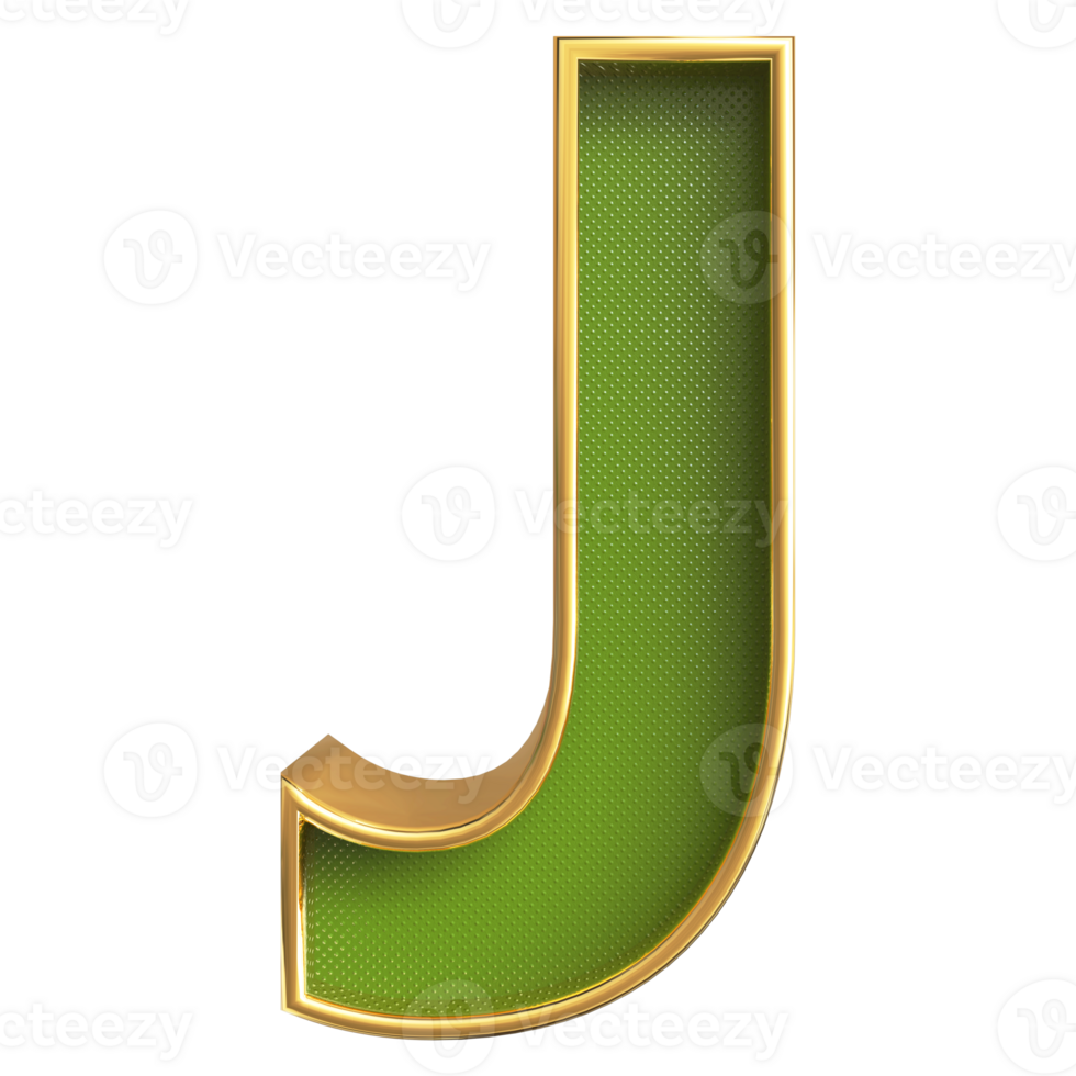 3D Font Letter J uppercase png