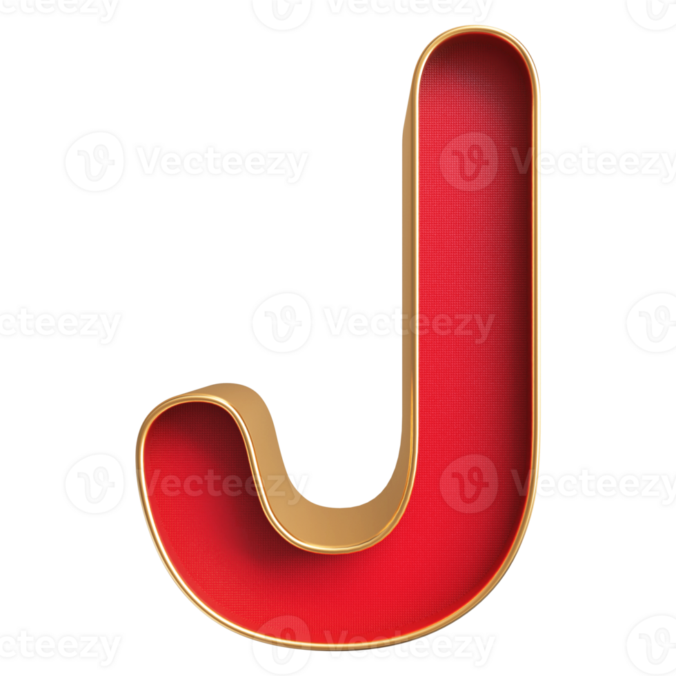 3D Font Letter J uppercase png