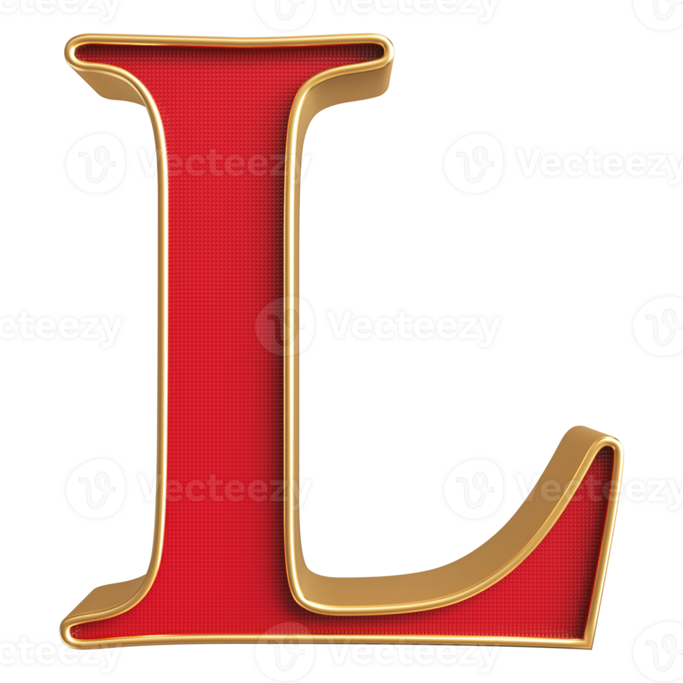 3D Font Letter L uppercase png