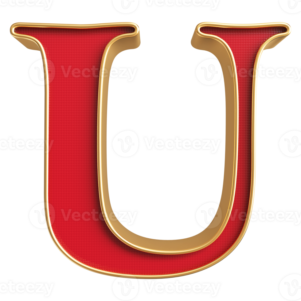 3D Font Letter U uppercase png