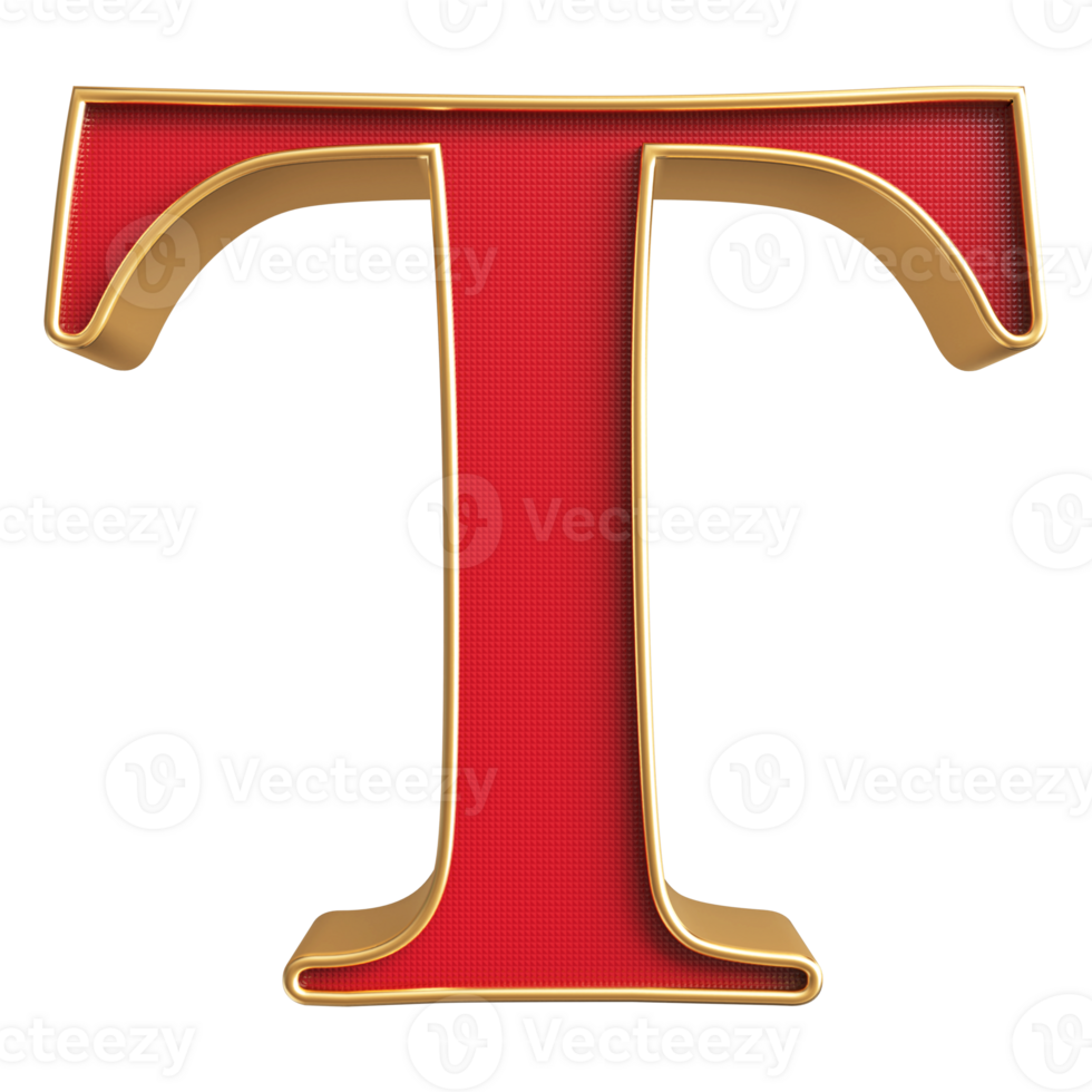 3D Font Letter T uppercase png