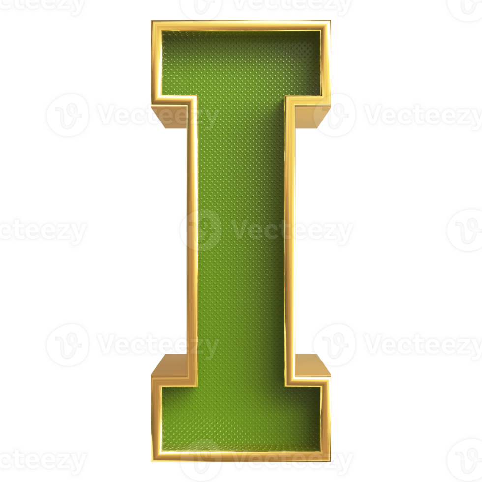 3D Font Letter I uppercase png