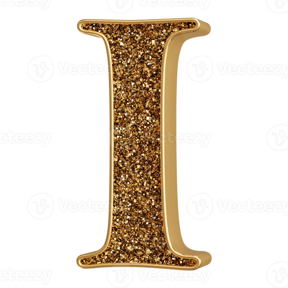 3D Font Letter I uppercase png
