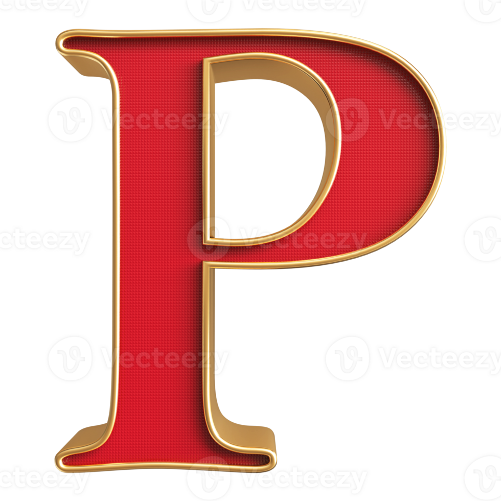 3D Font Letter P uppercase png