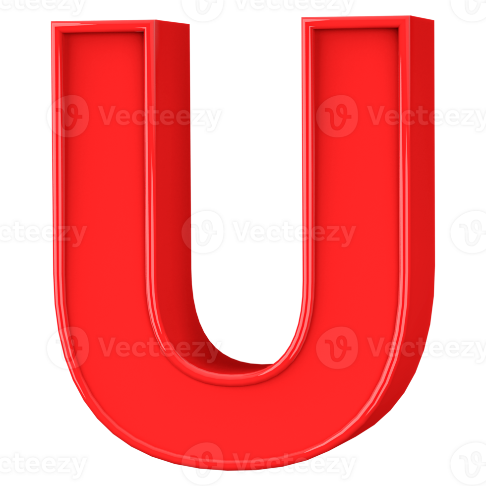 3D Font Letter U uppercase png
