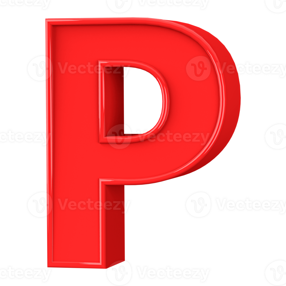 3D Font Letter P uppercase png