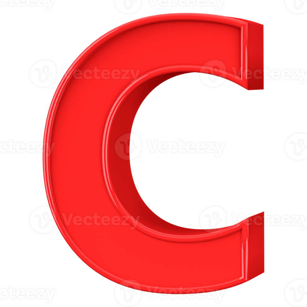 3D Font Letter C uppercase png