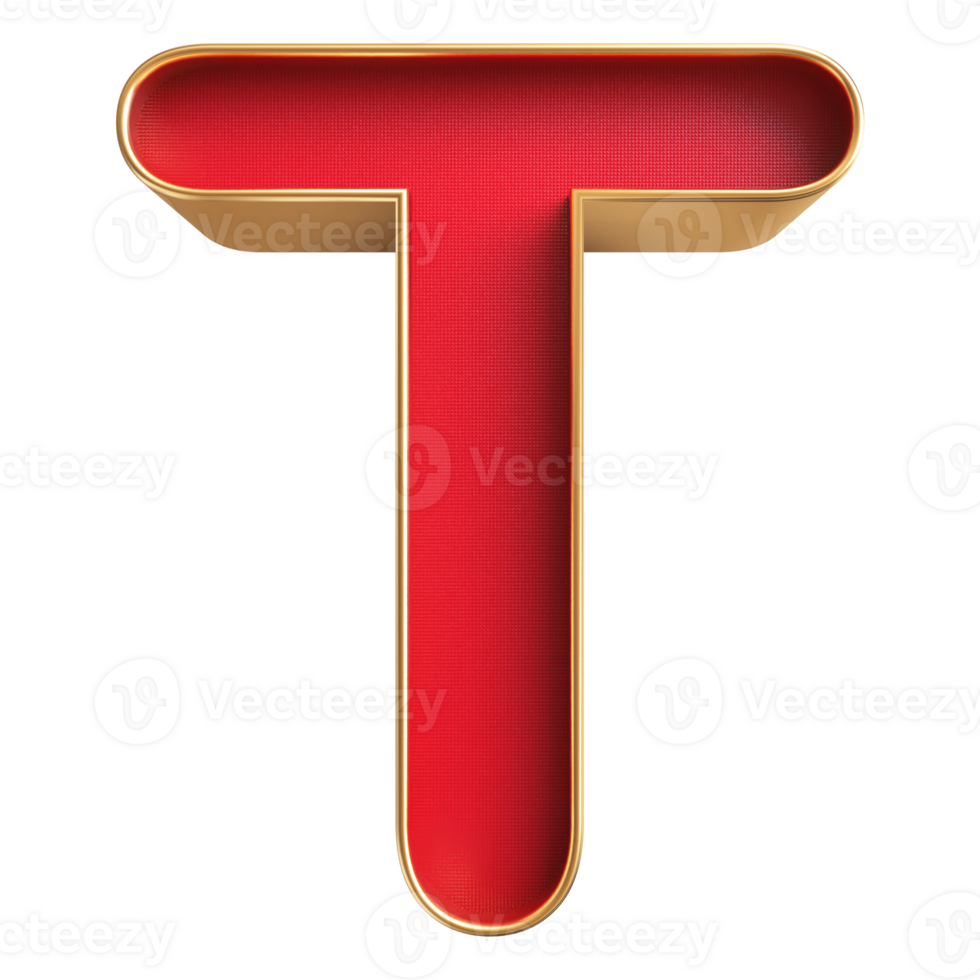 3D Font Letter T uppercase png