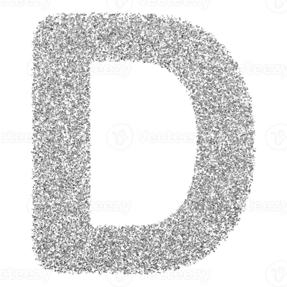 3D Font Letter D uppercase png