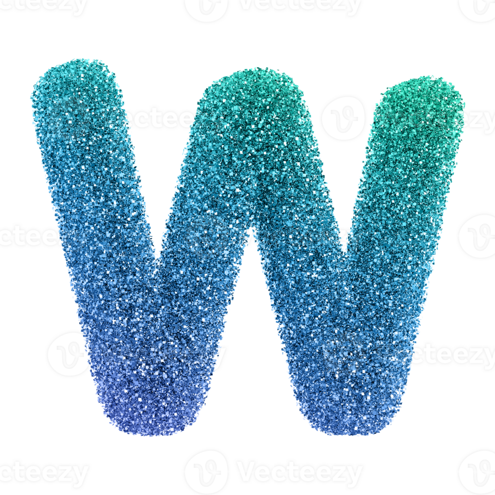 3D Font Letter W uppercase png